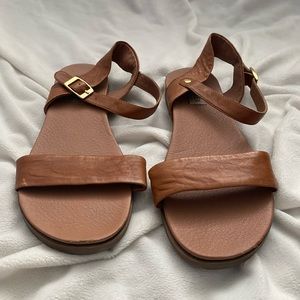 Brown leather sandals